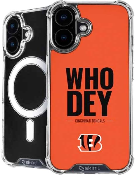 Skinit Phone Case Compatible with MagSafe iPhone 16 - Officially Licensed NFL Cincinnati Bengals - Alternate Distressed Design