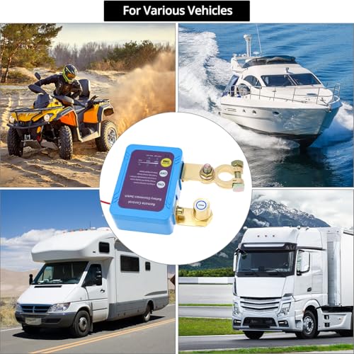 Qwork® Staccabatteria Auto, 12V 240A Staccabatteria, Stacca Batteria Remoto Senza Fili Auto, Per Auto, Camion, Camper - 7