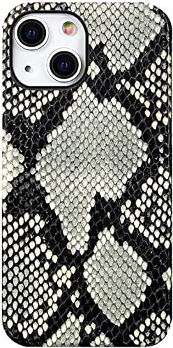 Coque python iPhone 13 en cuir véritable et microfibre de luxe
