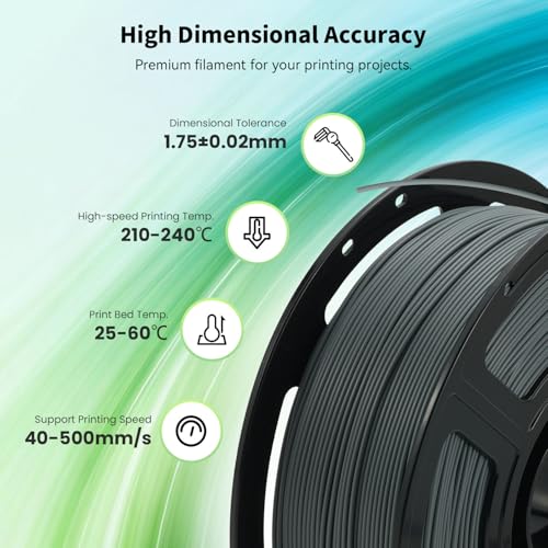 Image of FLASHFORGE High Speed PLA+ 3D Printer Filament Iron Grey, Enhanced Melt Flow for Faster, Smoother Prints, 500mm /s Rapid Printing, Feature Sleek Matte Finish, Rich and Solid Color