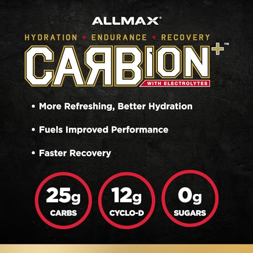 Image of ALLMAX CARBION+, 725 g - High-Performance Training Fuel - Boosts Hydration, Performance & Recovery - with 25 g Carbs & Zero Sugar - 25 Servings
