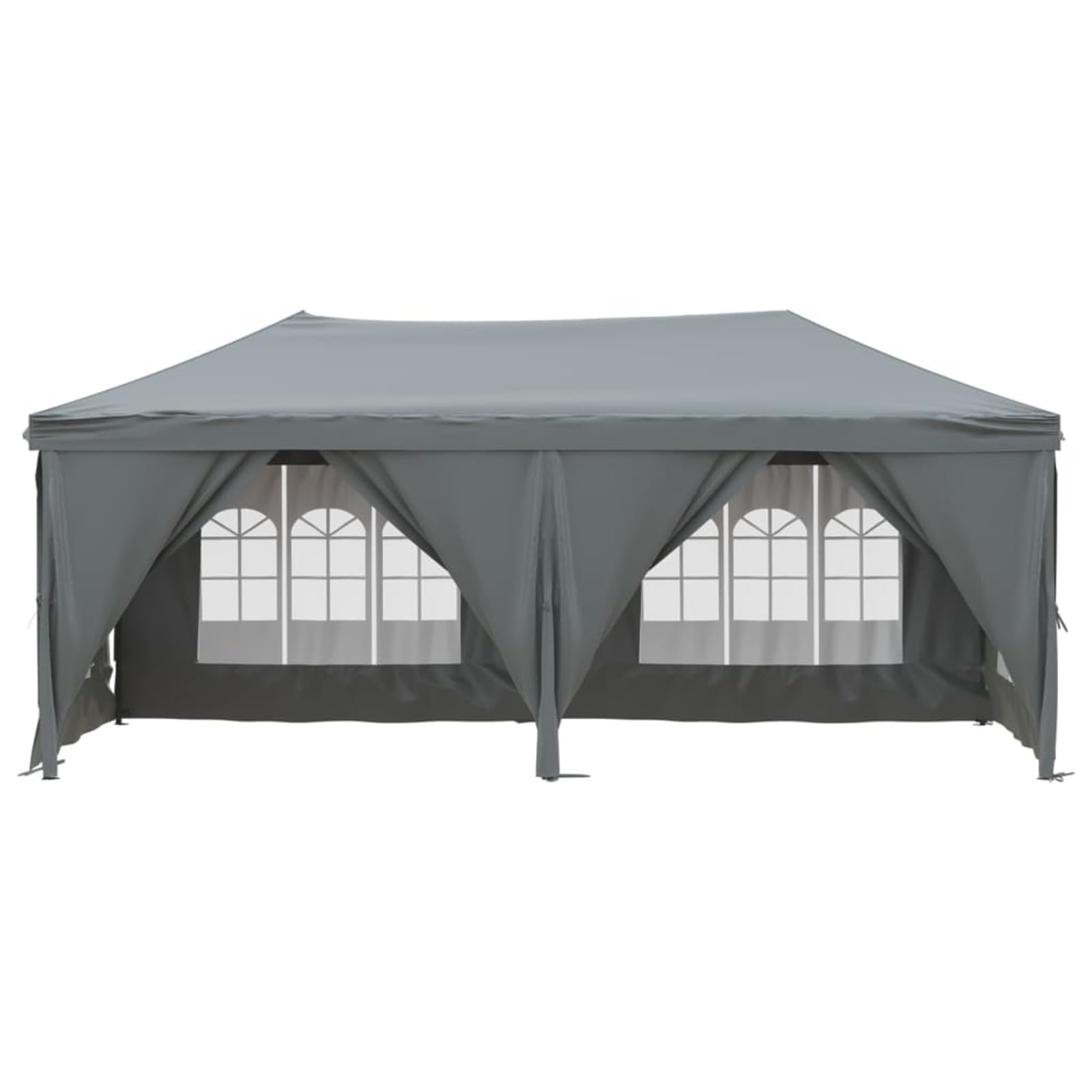 Partyzelt Faltbar mit Seitenwänden, LAPOOH Pavillon, Party Zelt, Bierzelt, Faltpavillon, Gartenzelt, Lackierzelt, Zelt Garage, Zeltgarage, Anthrazit 3x6 m