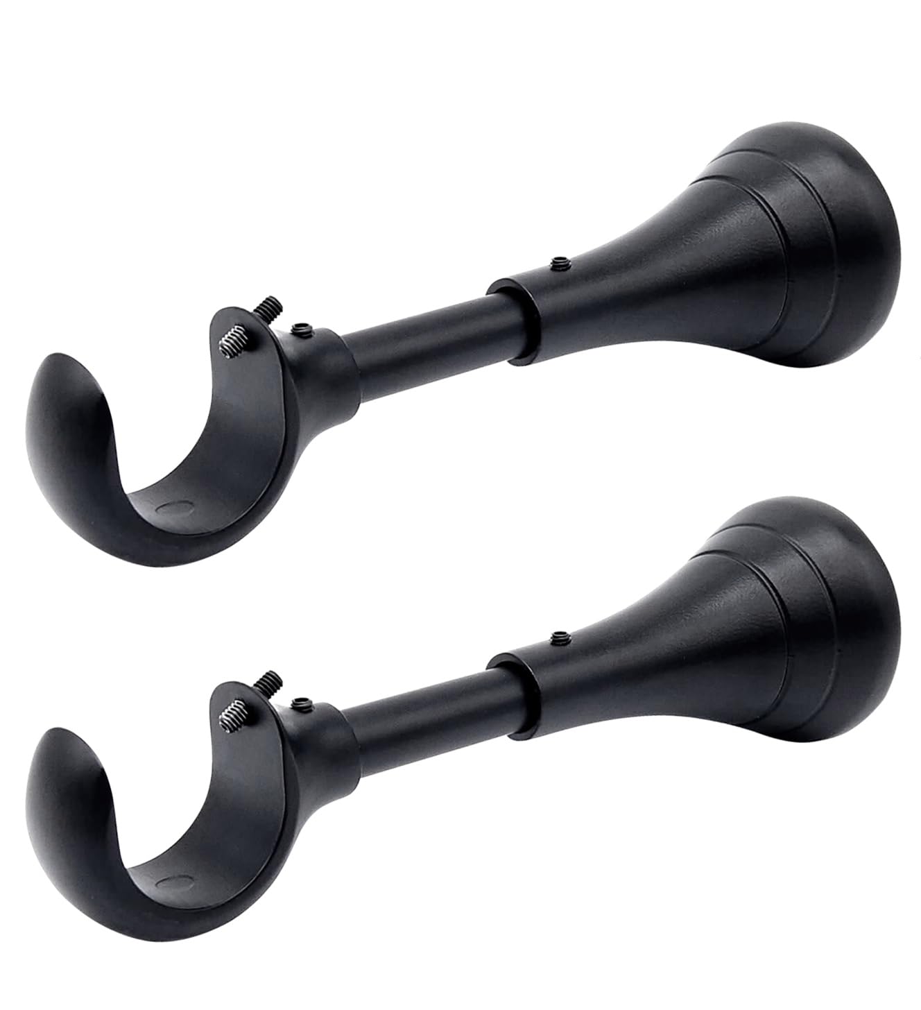 Heavy Duty Curtain Rod Brackets - Black Set of 2 -9 Heavy Duty Curtain Rod Brackets - Black Set of 2 -9