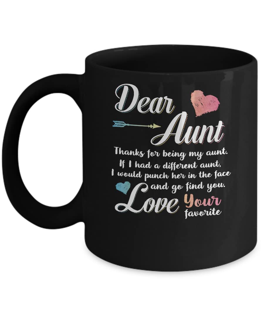 SKY DOT Dear Aunt Thanks for Being My Aunt Gift Christmas Printed Ceramic Tea/Coffee Mug (325ml)