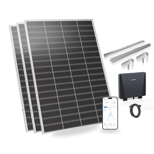 SUNSHARE Ray Lite 600W Balkonkraftwerk mit Halterung – Leichtes, vormontiertes Komplettset...