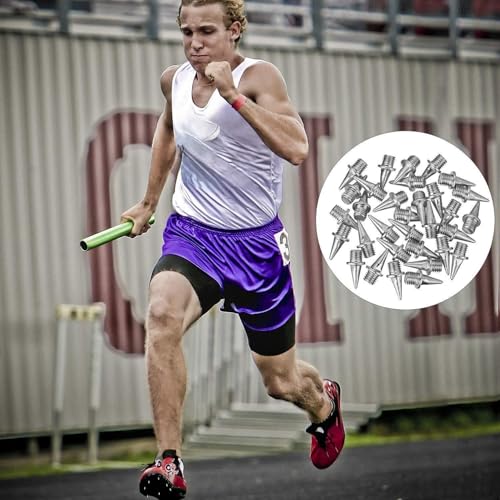 Hotop 32 Pieces 1/2, 1/4, 3/8 Inch Track Spikes Steel Sports Shoe Spikes Replacements with Spike Wrench for Sports Short Running Track Shoes4