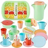 【Teeparty Set Kinder】: Mit 4 kompletten Sets von Tassen und Tellern, einer Fülle von Zubehör, können Kinder Freunde einladen, ihre Teezeit zu genießen.