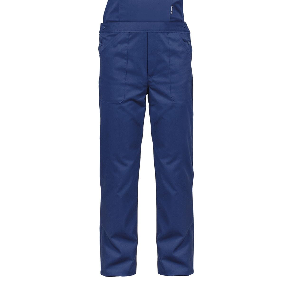 SALOPETTE BLEU MARINE/GRIS 65/35 POLY/COTON 44
