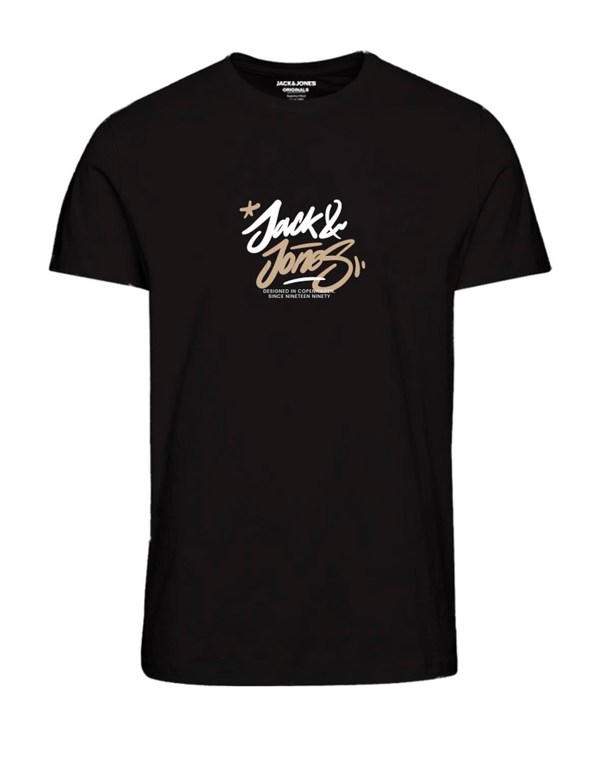 Jack & Jones Jorsequoia Tee SS Crew Neck, Black, XS