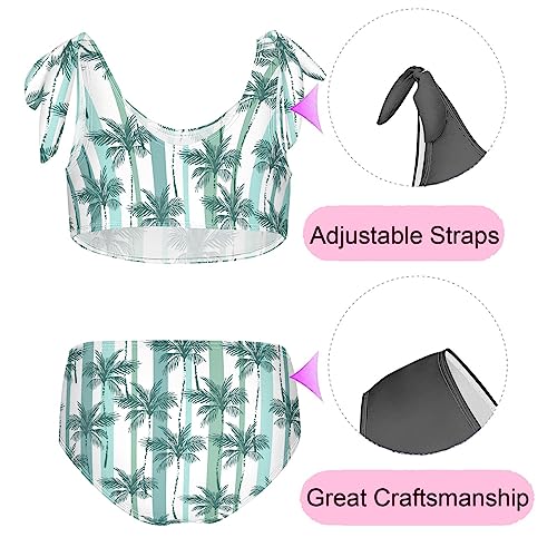 Image of CaTaKu Girls Swimsuit Two Piece Toddler Swimwear Kids Bathing Suits for Girls Bikini Set 3-12T