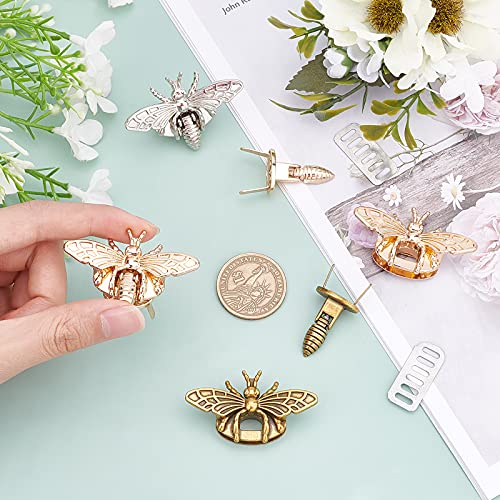 Image of GORGECRAFT 4 Sets Turn Lock Bee Shape Bag Clasps Closures Latch Metal Hardware Clip Clasp Buckles for Purse Handbag Backpack Craft Making
