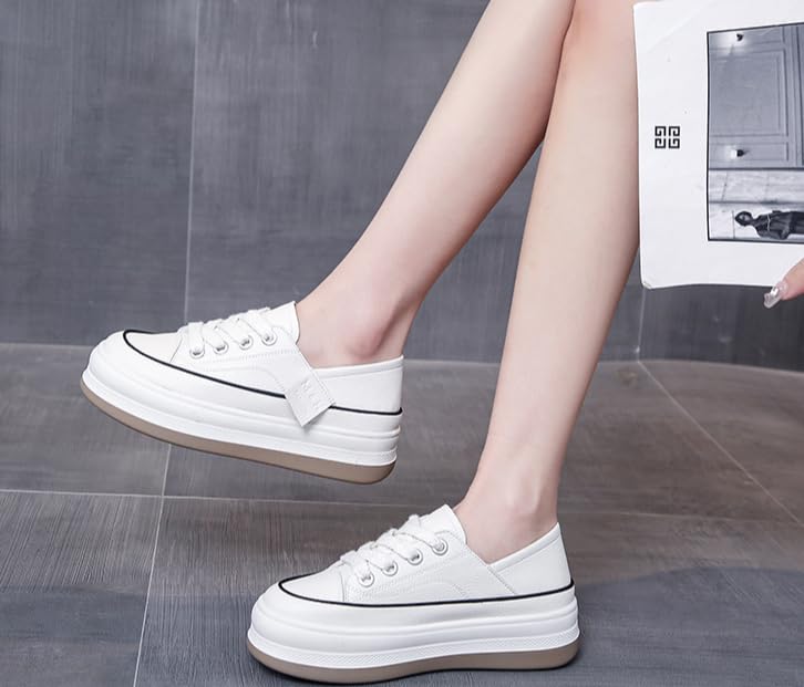 Women's Platform Sneakers - Lace-Up Flat Shoes for Walking & Casual Wear | Anti-Slip Low Top Tennis Shoes, Fashion Comfortable Sneakers4