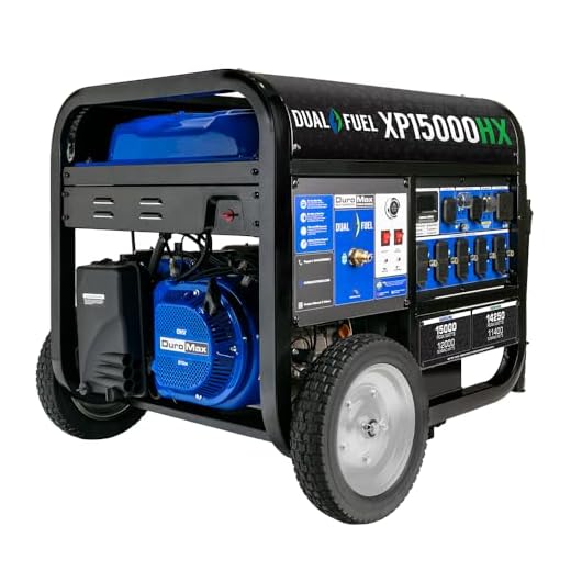 DuroMax XP15000HX 15,000-Watt Dual Fuel Portable Generator - Gas & Propane, Remote Electric Start, Whole Home Power Backup, Transfer Switch Ready, RV & Emergency Ready