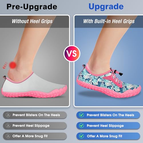 Image of Built-in Heel Grips Water Shoes for Kids Girls Boys Hiking Wide Barefoot Swim Beach Pool Big Kid