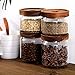 UKYLIN Glass Storage Jar with Wood Lid, Airtight Glass Food Jar Canister, Clear Kitchen Food Storage Containers for Flour, Sugar, Coffee Beans, Candy, Snack, Cookie and More (750ml 26 FL OZ)