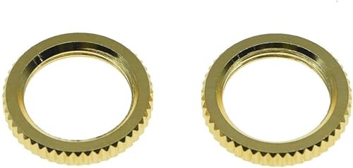 Miniatura 9 de KAISH Paquete de 2 tuercas de palanca de guitarra moleteada fina americana de 1532 pulgadas para Les Pauls con interruptor Switchcraft, color negro