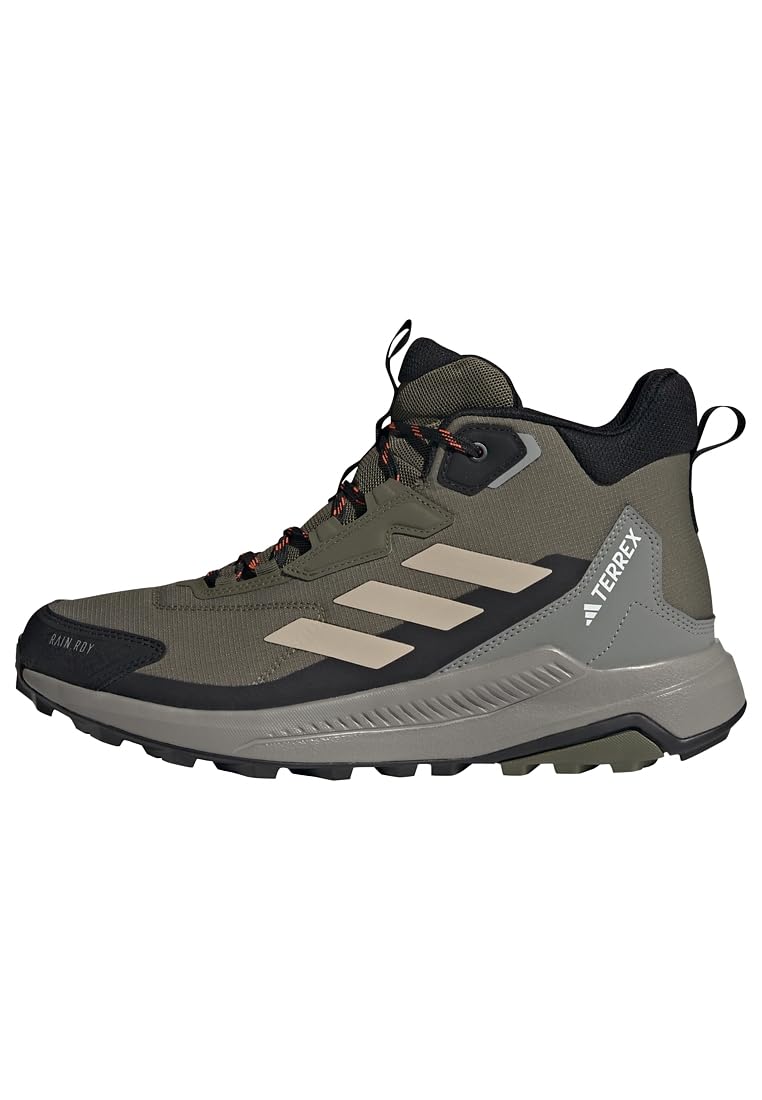 adidas Men's Terrex Anylander Mid RAIN.RDY Hiking Shoes Non-Football, Olive Strata/Wonder Beige/Core Black, 11 UK