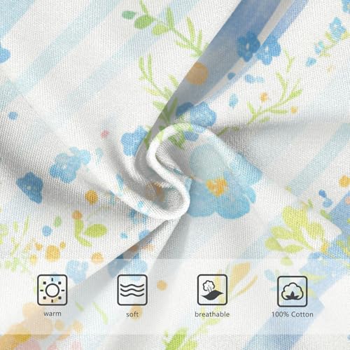 KLL Blue Stripe Flowers Baby Boys Pure Cotton Underwear Breathable Children Panties3