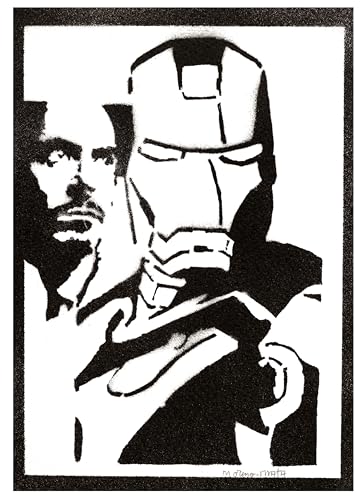 moreno-mata Iron Ma... Autentico Graffiti Hecho a Mano Handmade Poster Superheroes Laminas Decorativas Pared Cuadros Decoracion Salon Modernos Regalos Originales para Hombre y Mujer