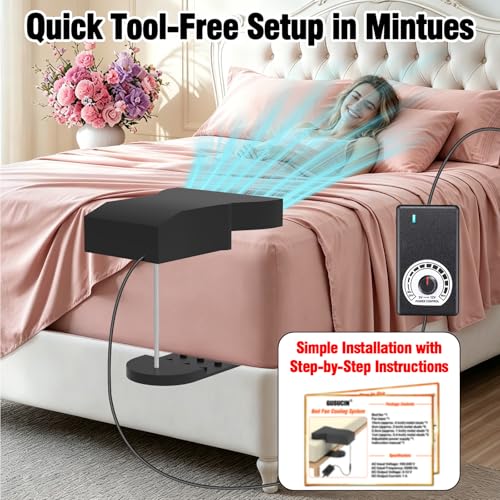 Ventilador de cama contra el sudor nocturno con velocidad ajustable para dormitorio 8