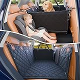 Convertible Back Seat Extender for Dogs, 400lbs Hard Bottom Dog Car Seat Cover for Back Seat, Waterproof Dog Hammock Bed Backseat Cover for Dogs in Car SUV Truck Nonslip Pet Seat Cover Black M