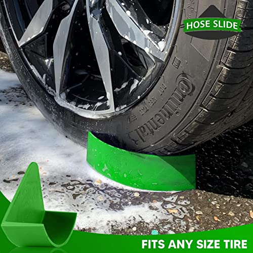 Hose Slide The Original Hose Wire Cable Guide | Prevents Snagging Under Tire | The Ultimate Car Detailing/Washing Tool (Mantis Green, 2 Pack) #TOP3
