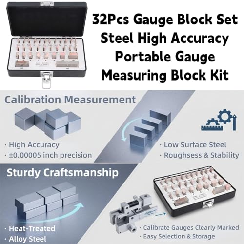 Messblock 32-Teiliges Stahl Hohe Genauigkeit Messblock-Set Für Metrische Prüfung Industriewerkzeuge