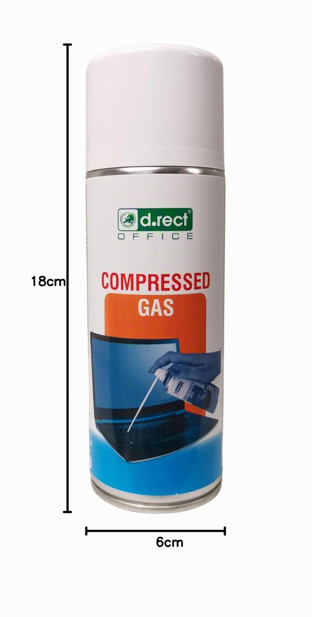 D.RECT Aire comprimido 400ml - Spray Limpiador, Compresor de Aire para Limpieza de Teclado, Ordenador, Cámara, Teléfono Móvil - Air Duster, Transparente