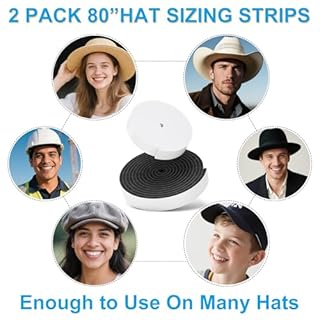 Teraves 2 Pack Hat Size Reducer Tape Roll 80", Hat Sizer Insert Reducing Self Adhesive Foam Filler Tape, Accommodates All Hat Styles, 0.12 Inch and 0.2 Inch Thick, Black and White