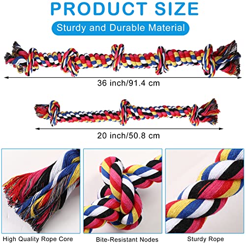 Leitee 8 Pack Dog Rope Toys For Aggressive Chewers Touch Dog Rope Toys For Small Large Medium Dog Breed Dental Cleaning Toys Chew Toys For Dog Heavy Duty Tug Of War Dog Toy Indestructible Cotton Rope #TOP1