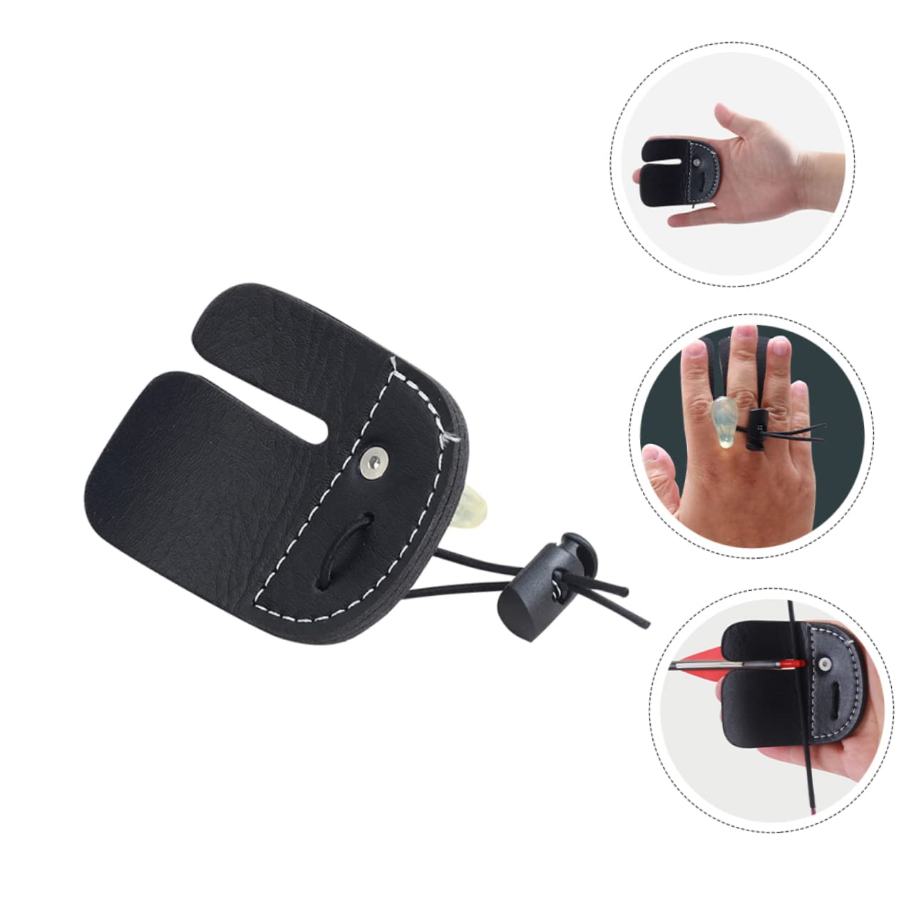 BRIGHTFUFU Archery Finger Tab Protector Adjustable Finger Sleeve for Young Beginners Professionals Comfortable Guard for Archery Practice