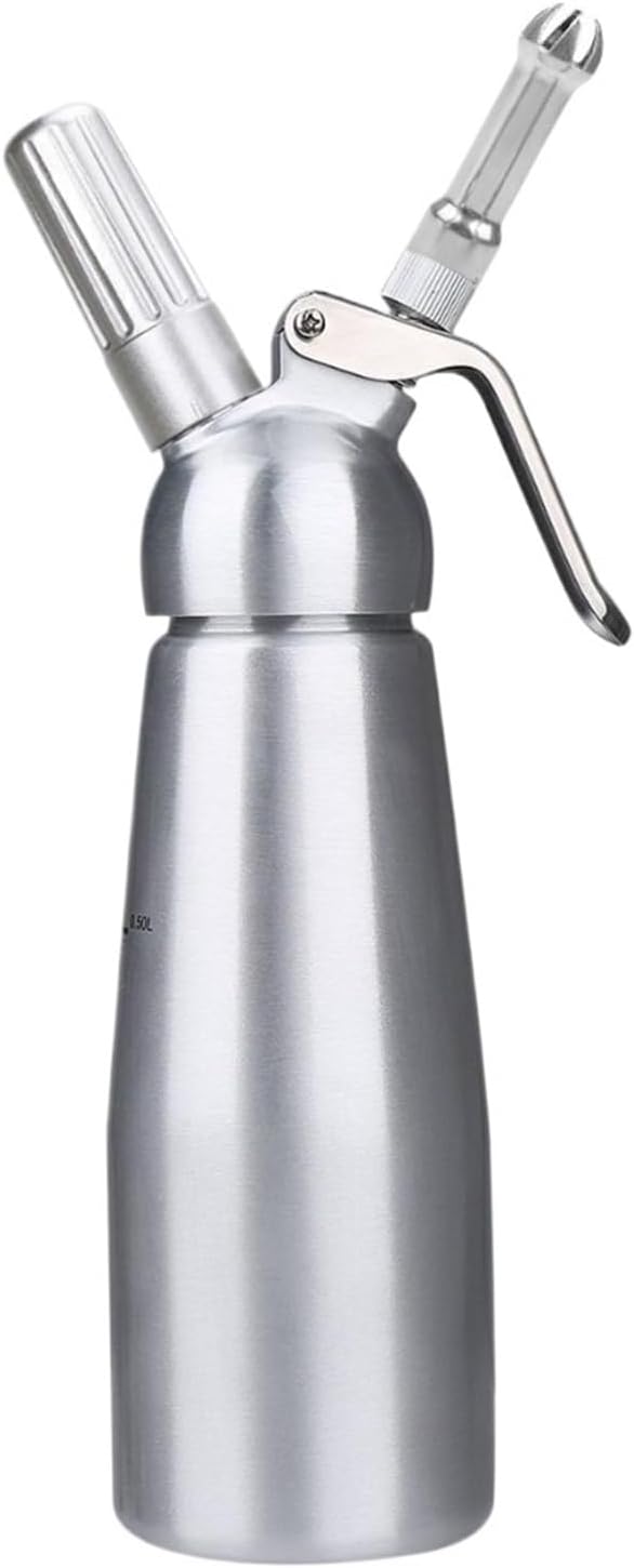 1000ml Aluminum, Whipped Cream Dispenser Pint Gourmet Whipper, Stainless Steel Decorating Nozzles+Plastic Pastry Tube