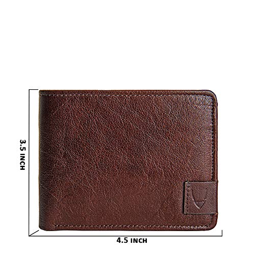 Hidesign Vespucci Domestic Buffalo Leather Men's Multi-Compartment Trifold Wallet with RFID Shielding Technology, 11 Card Slots and ID Window - Size (L x H - 4.5 x 3.5 inches), Brown2