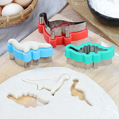 Dinosaur Cookie Cutters Set - Stainless Steel Shaped Cookie Candy Food Cutters Molds For Diy, Kitchen, Baking, Kids Dinosaur Theme Birthday Party Supplies Favors (8Pack) #TOP4