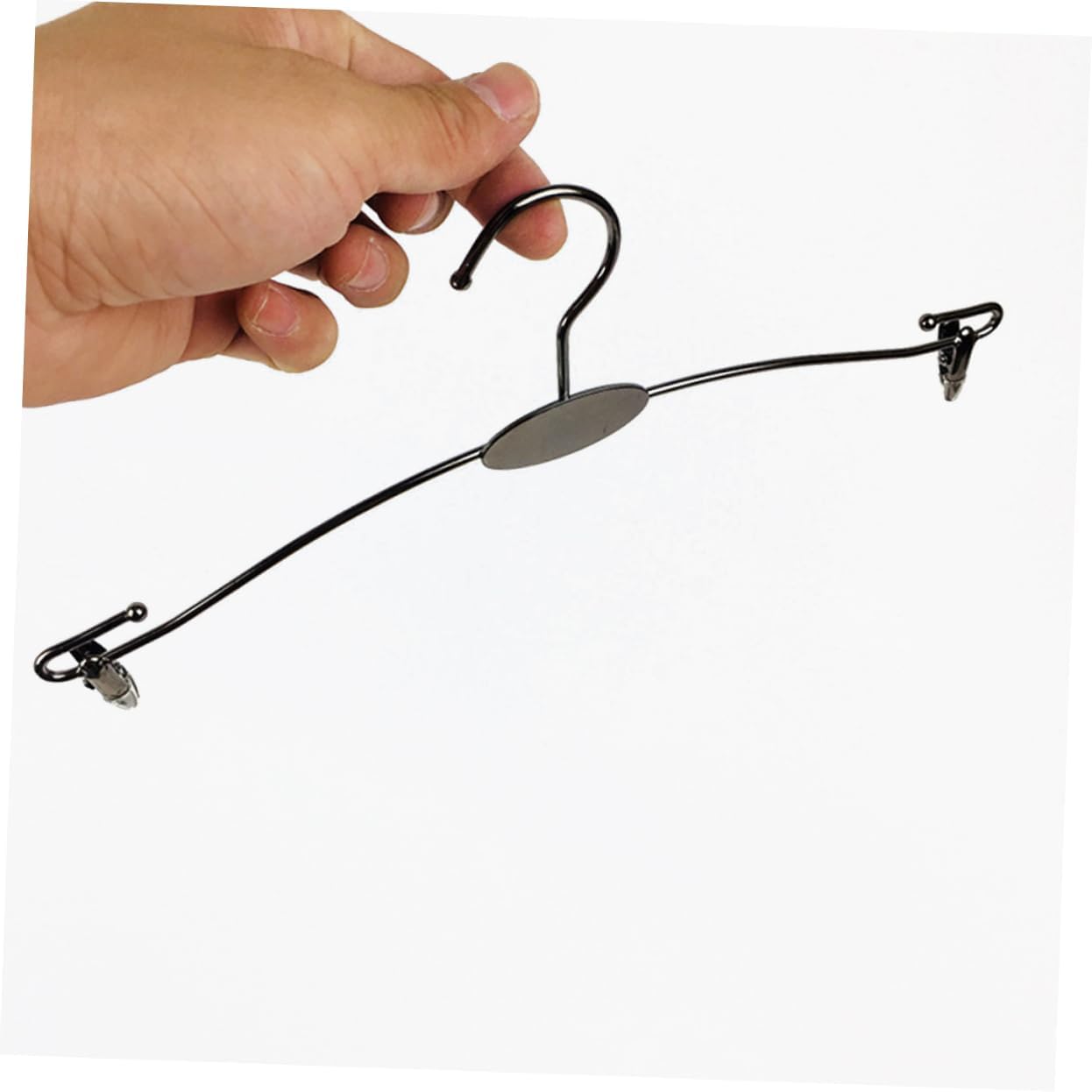 VOSAREA 10pcs Space-Saving Underwear Hanger Rack Metal Suit Hangers Clips Eco-Friendly Chrome Finish