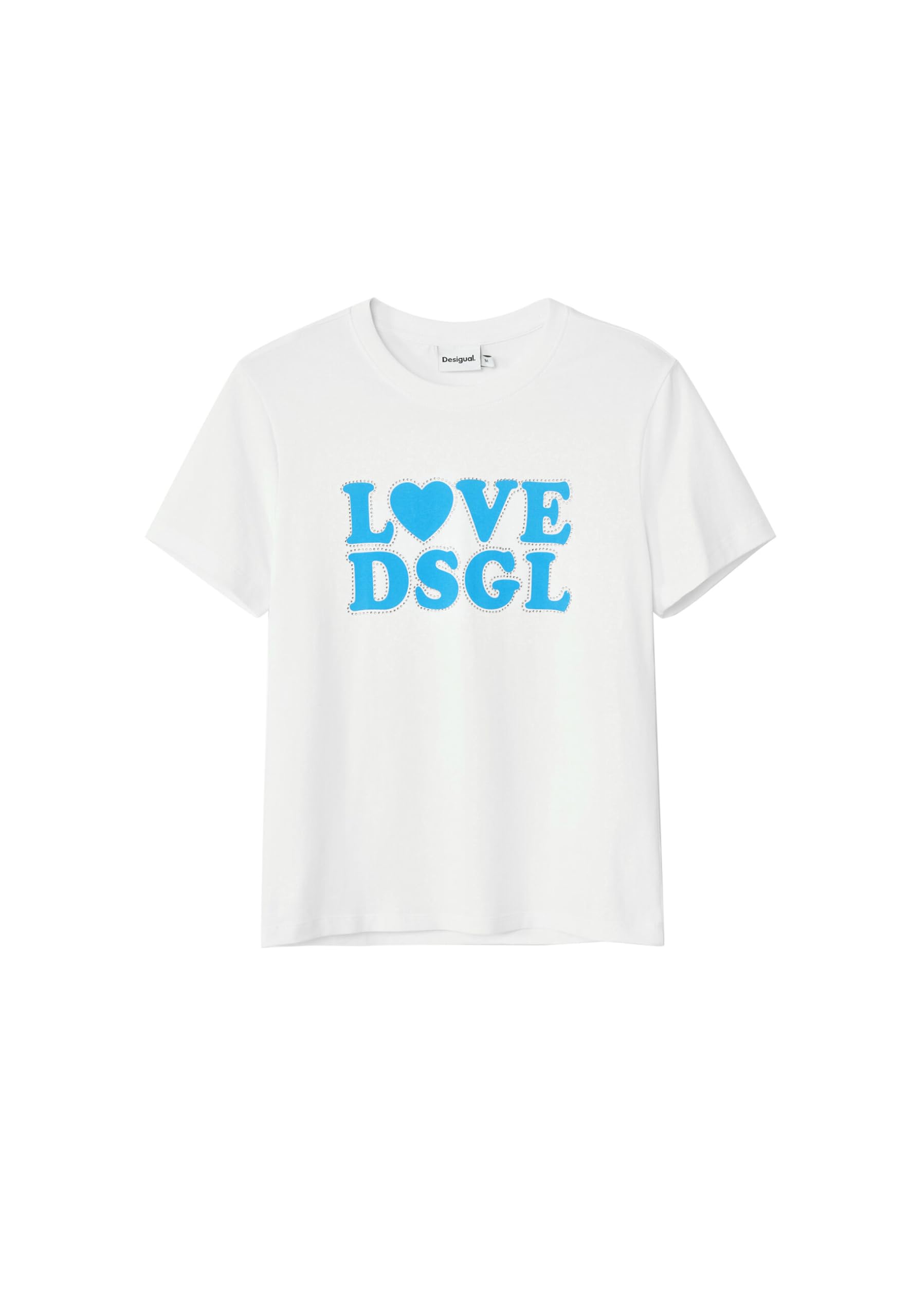 Desigual Damen Weiß Ts_love, 1000 Blanco, Xl