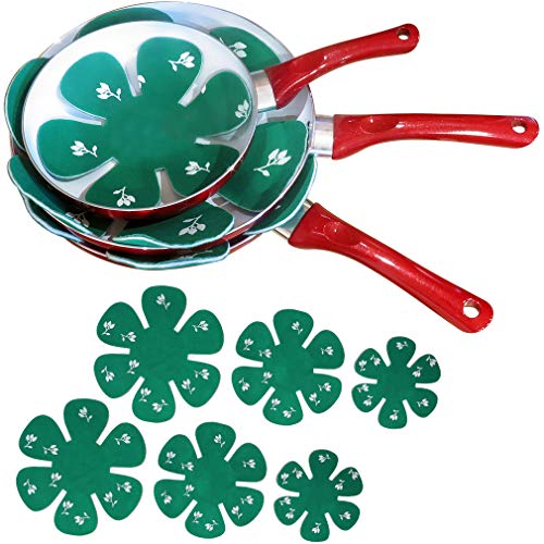 Evelots Set of 6 Pan & Dish Scratch Protector Pads For Cookware/Dishware, Green