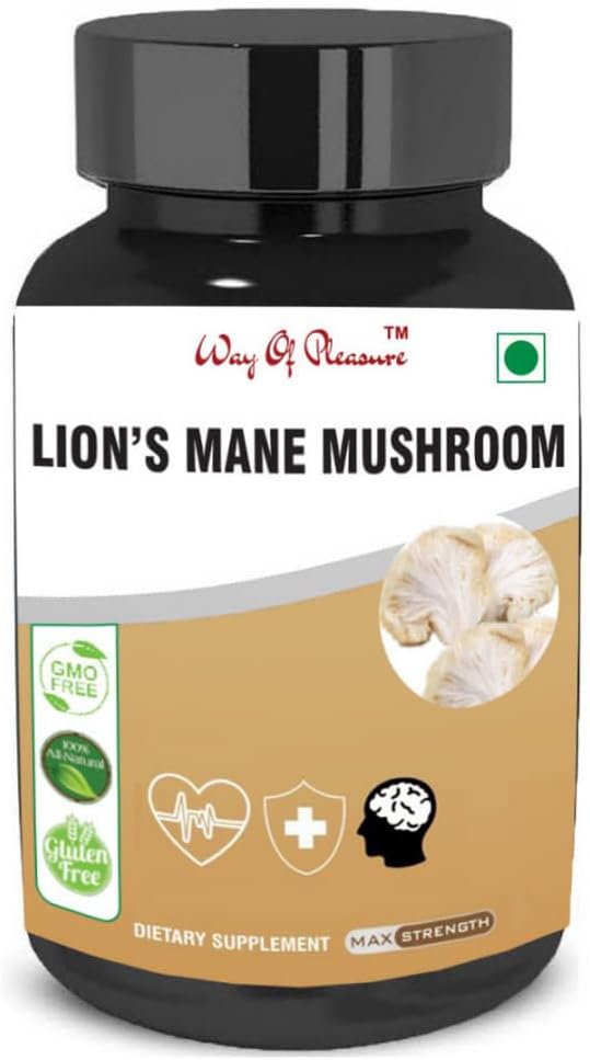 Way Of Pleasure 60 Capsule With Active Ingridients Lions Mane Mushroom Digestive, Healthy Heart, Immune System, Brain & Nerve, Lions mane supplement Capsule