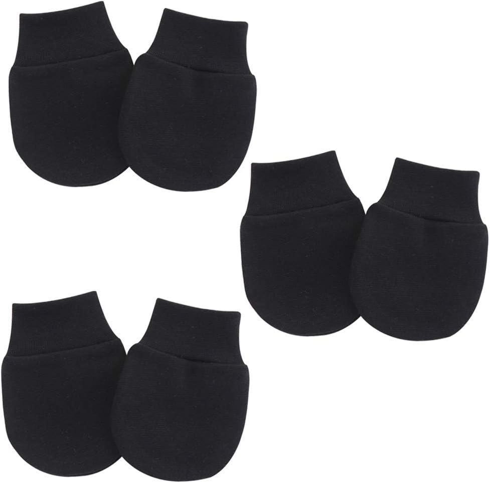 Baby Winter Gloves,3 Pair/set Simple Cute Baby Cotton Mittens Newborn Anti Scratching Hand Anti-Grab Face Protect Gloves Baby Mittens Newborn Protection Face Scratch Mittens Infant Supplies