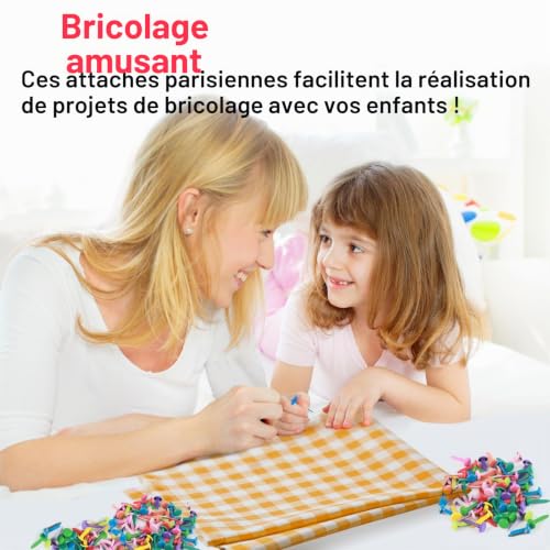 TOPCZY 200Pcs Attache Parisienne en Papier Pastel Décoratives, 8mm x 19mm Broches Parisienne Multicolore Rondes Plaquées, Mini Brads pour Tampon Fabrication de Cartes Artisanat Bricolage – vue 5