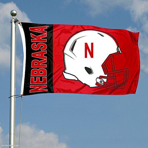 Nebraska Huskers Large Football Helmet 3x5 College Flag