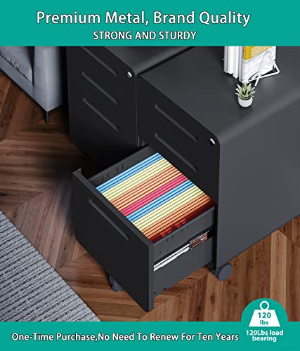 Sisesol 3 Drawer Rolling File Cabinet With Lock, File Cabinets For Home Office Under Desk Cabinet, Modern Filing Cabinet For Home Office With Anti-Tilt Wheels, A4/Letter/Legal Hanging File Drawers #TOP4