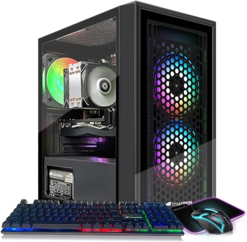 STGAubron-Gaming-PC-Computer-Desktop-Intel-i7-Xeon-E5-28G-Radeon-RX-580-8G-16G-DDR4-512G-SSD-600M-WiFi-BT-50-RGB-Fan-x3-Windows-10-Home STGAubron Gaming PC Computer Desktop, Intel i7 Xeon E5 2.8G, Radeon RX 580 8G, 16G DDR4, 512G SSD, 600M WiFi, BT 5.0, RGB Fan x3, Windows 10 Home - Image 1