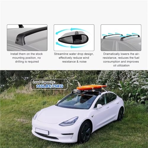 Barres de toit pour Tesla Model 3 solution de transport charge 70kg - 6