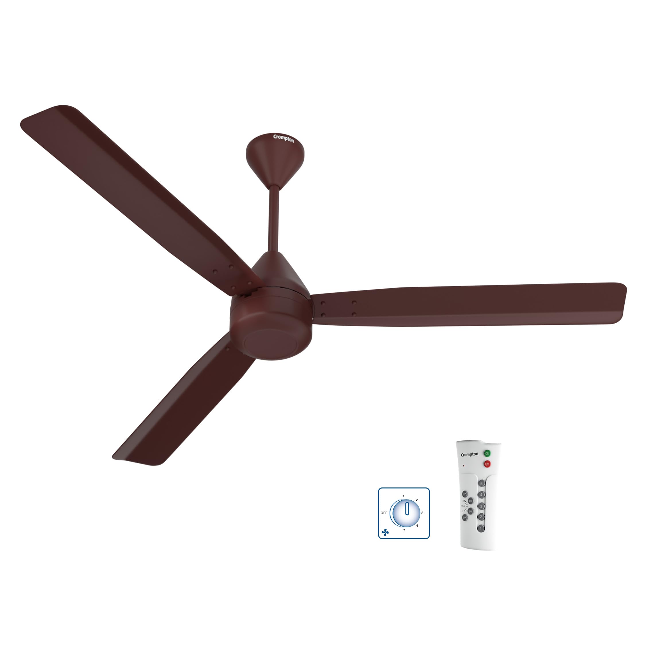 Crompton Energion Regmote 1200mm BLDC Ceiling Fan Brown - Image 1