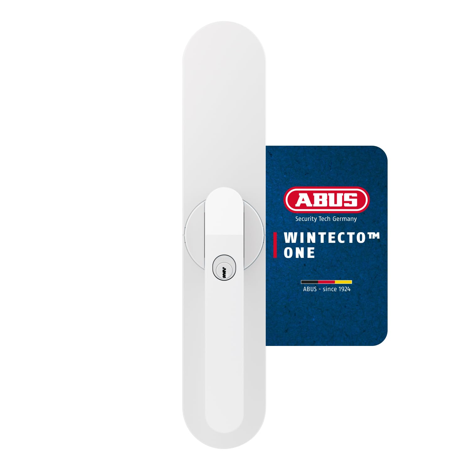 Poignée de fenêtre intelligente ABUS WINTECTO One avec alarme intégrée blanc s'entrouvrant AL0125