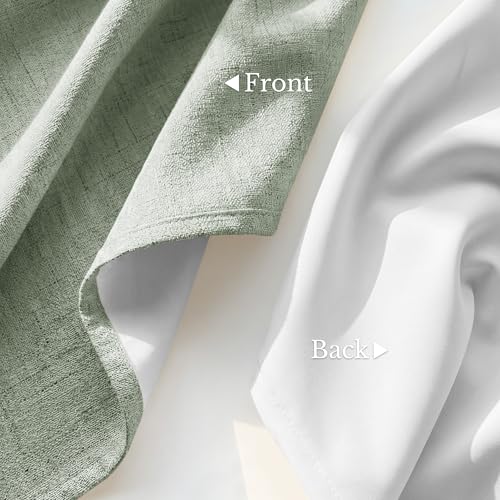 Image of NICETOWN 100% Blackout Linen Sliding Door Curtains with White Liner Composite, Grommet Extra Wide Window Treatments Room Divider Drapes for Bedroom /Living Room, Sage Green, W100 x L84, 1 Panel