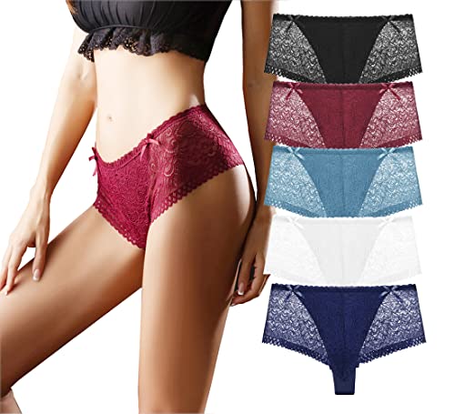 Lot de 4 culottes taille haute en dentelle pour femme confortable au quotidien