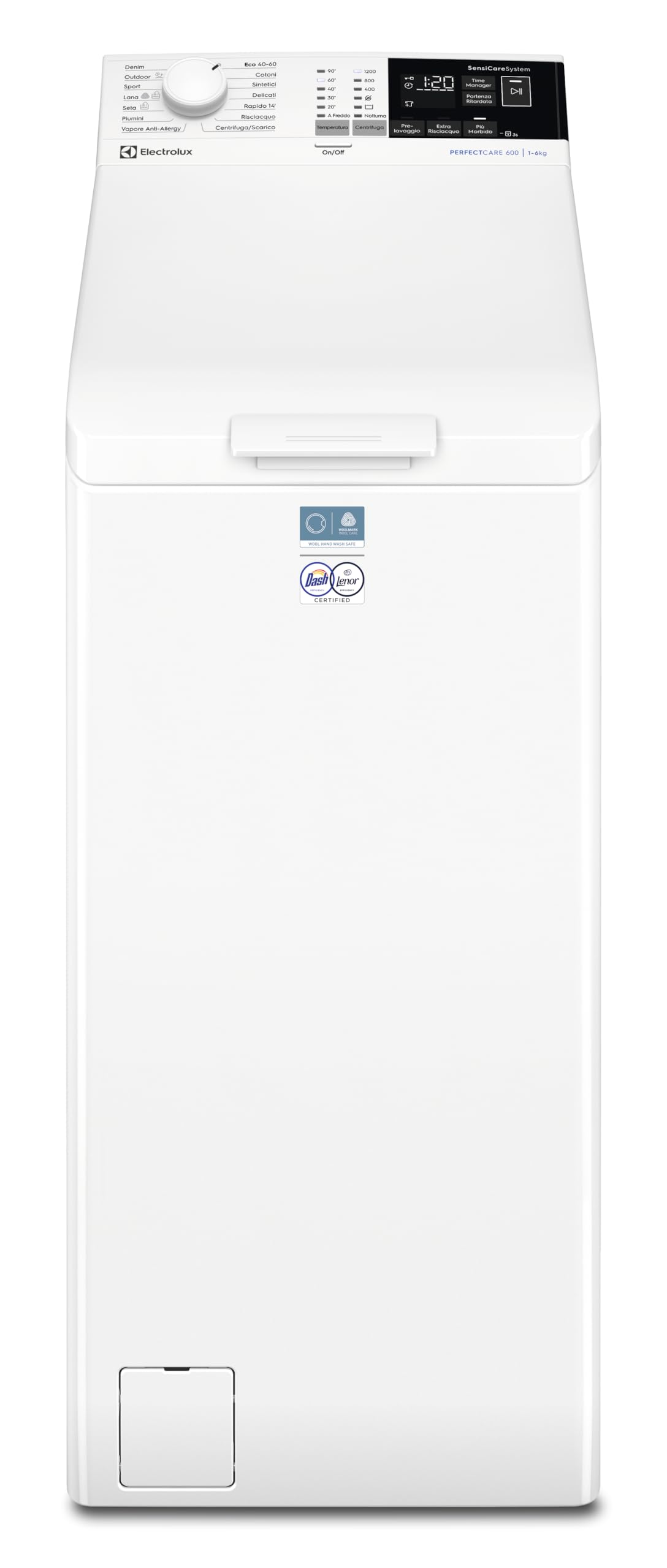 Electrolux Lavatrice a Carica Dall’Alto Serie 600 SensiCare 6 kg EW6T426A – Motore Inverter, Programma Vapore Anti-Allergy, Apertura Soft Opening, Display Touch, Classe Energetica A