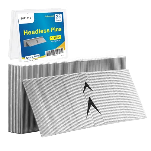 SITLDY 23 Gauge Galvanized Headless Pinner Nails 1-3/16" Length 3000 Count
